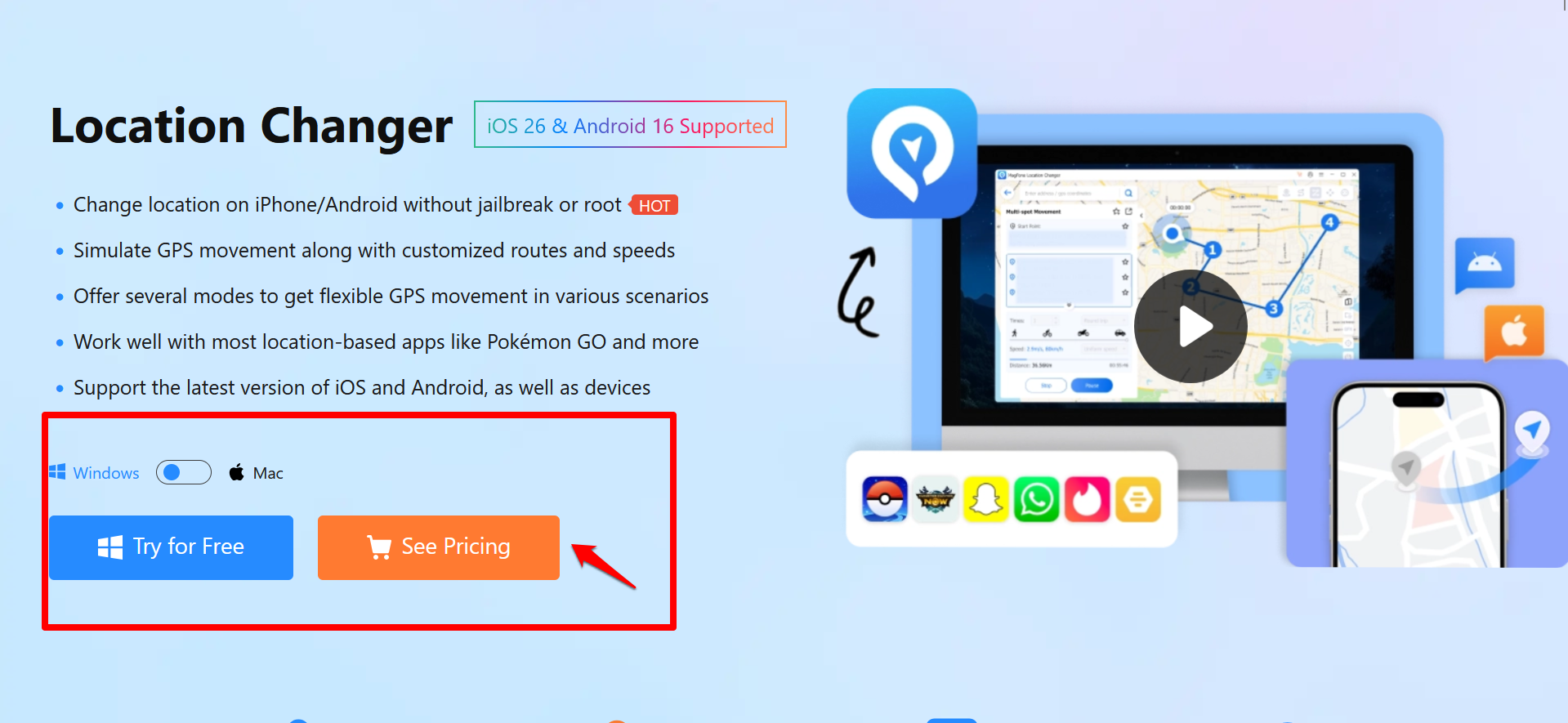 MagFone iPhone Location Changer